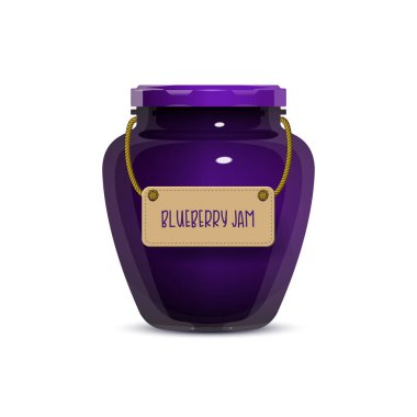 Beyaz arka plan üzerinde cam reçel kavanoz