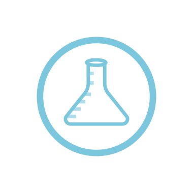 Kimyasal Flask mavi yuvarlak simge