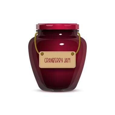 Beyaz arka plan üzerinde cam reçel kavanoz