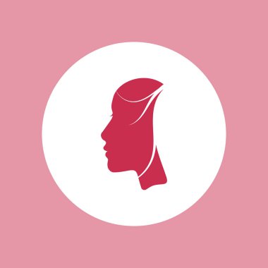 Güzel kadın yüz profili simgesinin