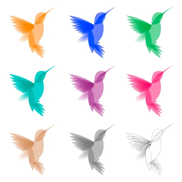 Colibri stylisés colorés — Image vectorielle