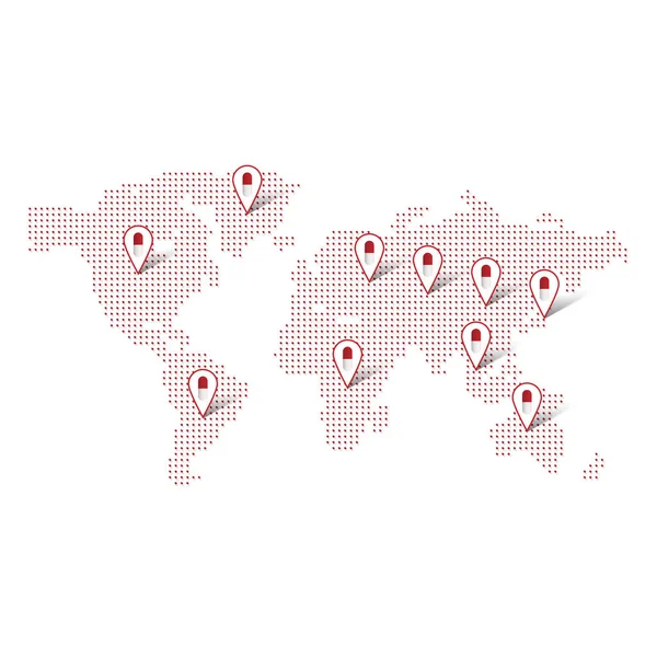 Mapa świata streszczenie wykonane z pigułki — Wektor stockowy