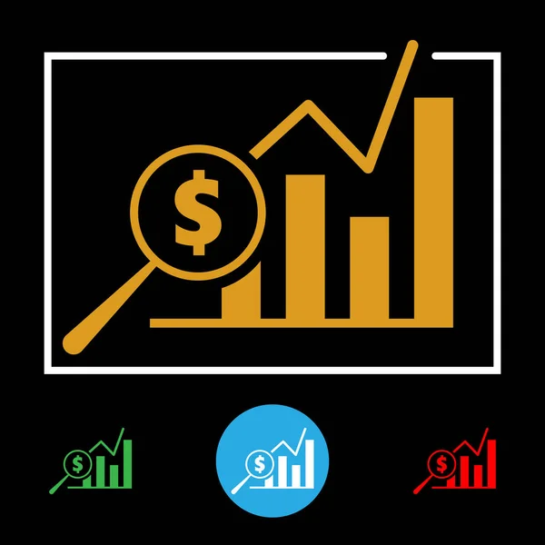 Icono gráfico financiero de negocios — Archivo Imágenes Vectoriales
