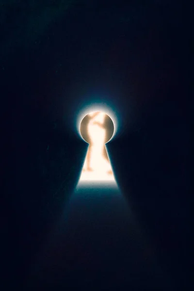 Keyhole with rays of light