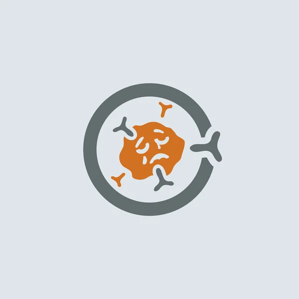 Szürke-narancs immunglobulin kör ikonra — Stock Vector