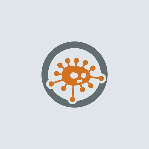 Icona rotonda virus grigio-arancio — Vettoriale Stock