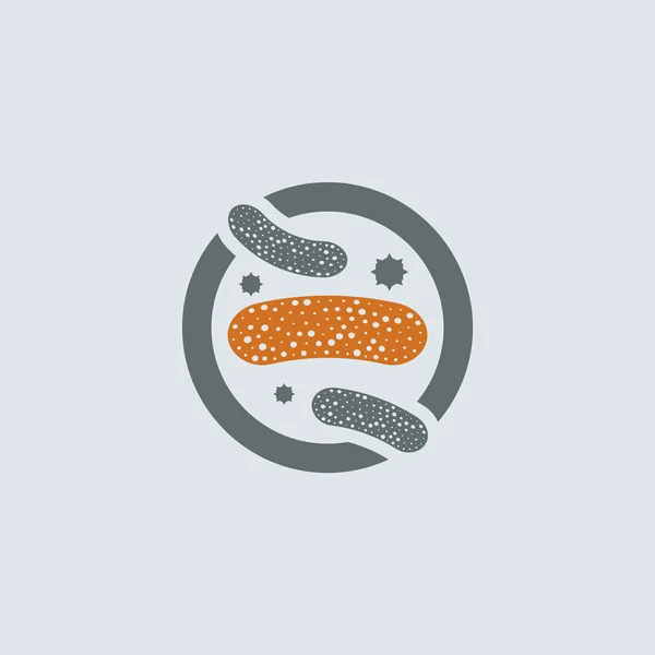 Lactobacille gris-orange Icône ronde — Image vectorielle
