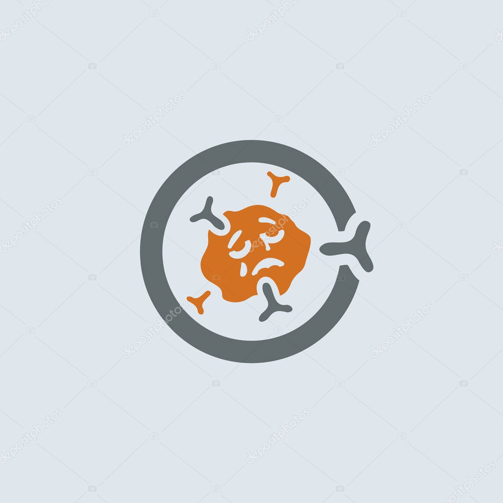 Gray-orange Immunoglobulin Round Icon