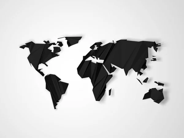 Polygonal dark gray world map — Stock Photo, Image