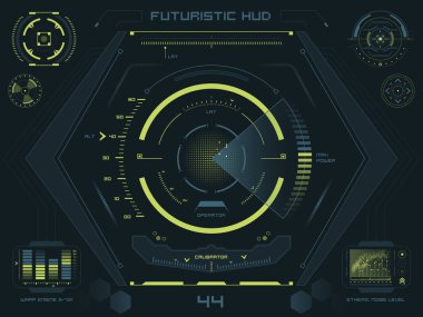 Futuristic touch screen user interface HUD clipart