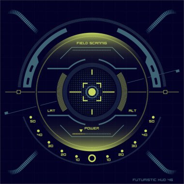 Fütüristik dokunmatik ekran kullanıcı arayüzü Hud