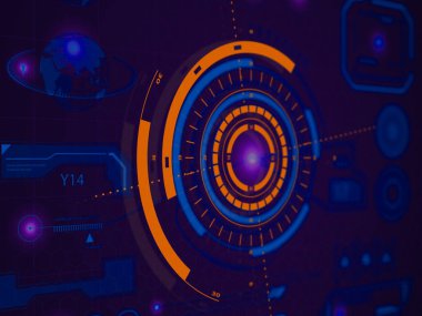 Bir ekranda fütüristik kullanıcı grafik arayüzü