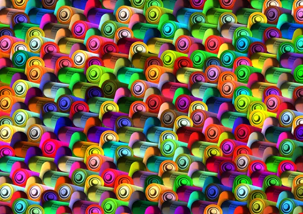 Alkaline Aa batterij kleurrijke patroon bovenaanzicht — Stockfoto