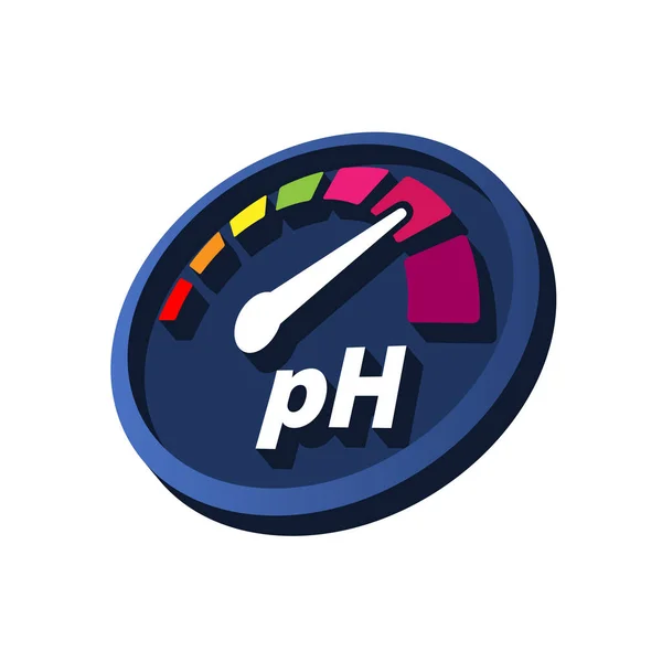 Aumento de la perspectiva de pH icono volumétrico redondo — Archivo Imágenes Vectoriales