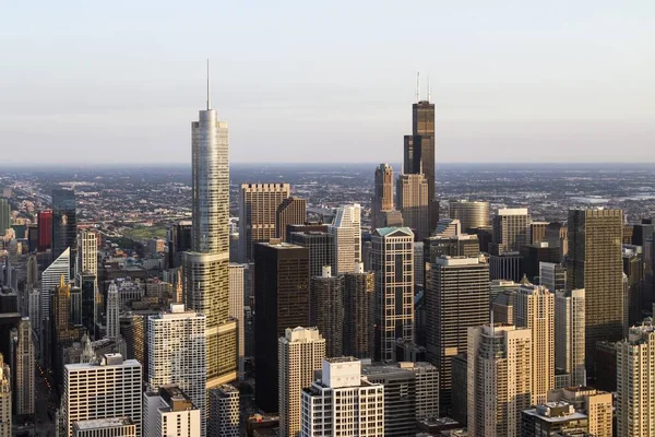 Bela Vista Aérea Horizonte Chicago Durante Dia Illinois Eua — Fotografia de Stock