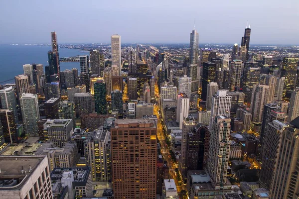Вид Высоты Птичьего Полета Чикаго Вечером Иллинойс Сша — стоковое фото
