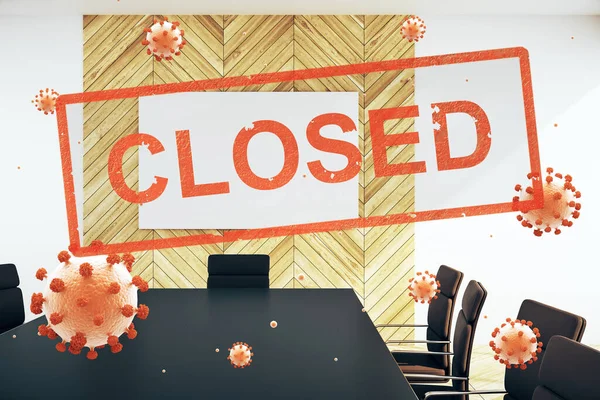 Büroinnenraum wegen Coronavirus geschlossen, COVID-19 — Stockfoto