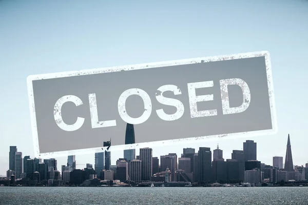 Ciudad conceptual cerrada por cuarentena por coronavirus, COVID-19. San Francisco, California — Foto de Stock