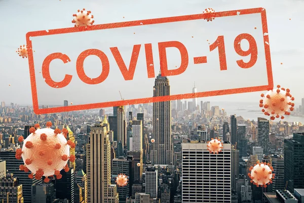 Concept city closed for quarantine due to coronavirus, COVID-19. Nova Iorque, EUA — Fotografia de Stock