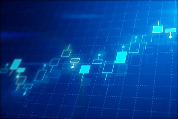 Abstract creative financial graph on blue background. 3D Rendering — Stock Photo, Image