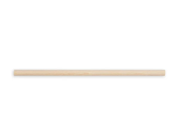 Круглая деревянная палка изолирована на белом. Спасена с обрезанием пути — стоковое фото