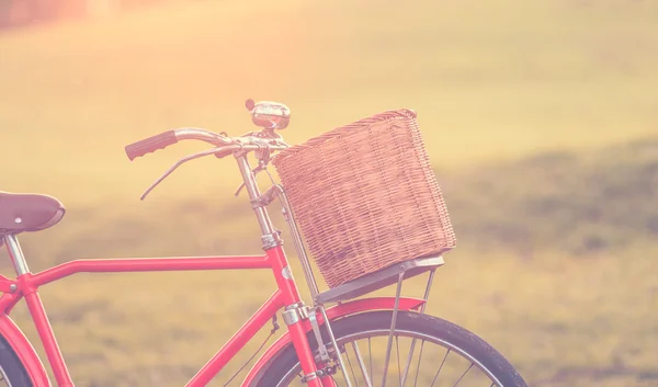 Rotes klassisches Fahrrad im japanischen Stil im Park — Stockfoto