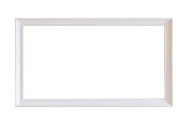 Ahşap fotoğraf çerçevesi üzerinde beyaz izole beyaz boş. Oda iç 