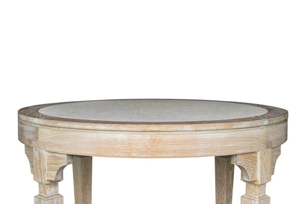 Parte superior vacía de mesa de madera o mostrador aislado en blanco. Para picana — Foto de Stock