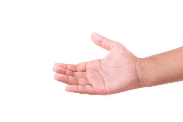 Правые руки детей изолированы на белом
 