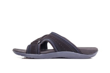 Beyaz izole yeni siyah erkekler sandaletler 