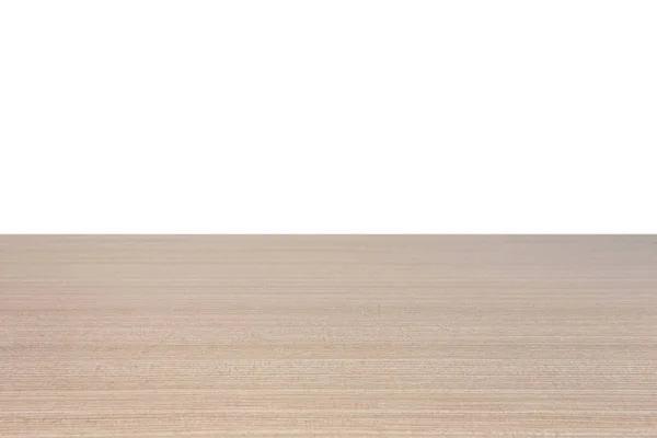 Пустой верх деревянного стола или прилавка изолированы на белой спинке — стоковое фото
