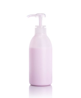 Boş beyaz pompa plastik şişe şampuan ve sabun için kullanılan. Stüdyo