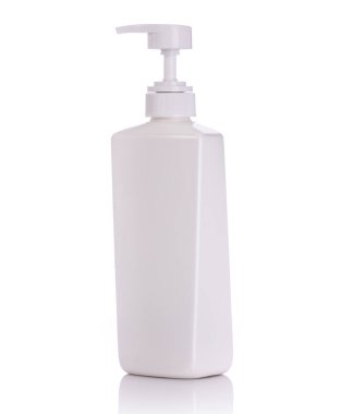 Boş beyaz pompa plastik şişe şampuan ve sabun için kullanılan. Stüdyo