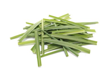 Yeşil limon veya citronella çim yaprağı. Stüdyo izole vurdu 