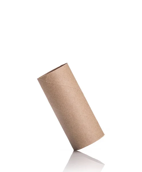Rollo de papel marrón. Estudio de tiro aislado en blanco — Foto de Stock