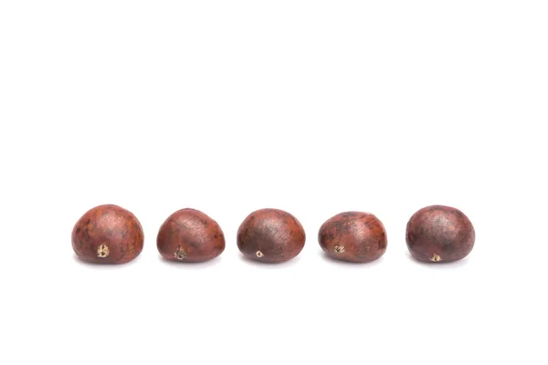 Roasted chestnuts isolated on white background — Stock Photo, Image