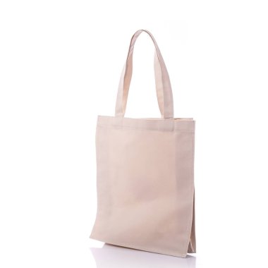 Beyaz pamuk çanta. Stüdyo izole üzerinde beyaz vurdu