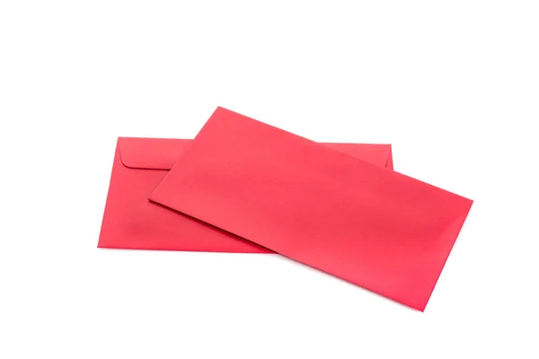 Envelope vermelho uso no festival de ano novo chinês no branco — Fotografia de Stock