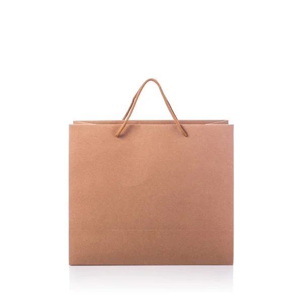 Brown paper bag. Studio shot isolated on white — Stock Photo, Image
