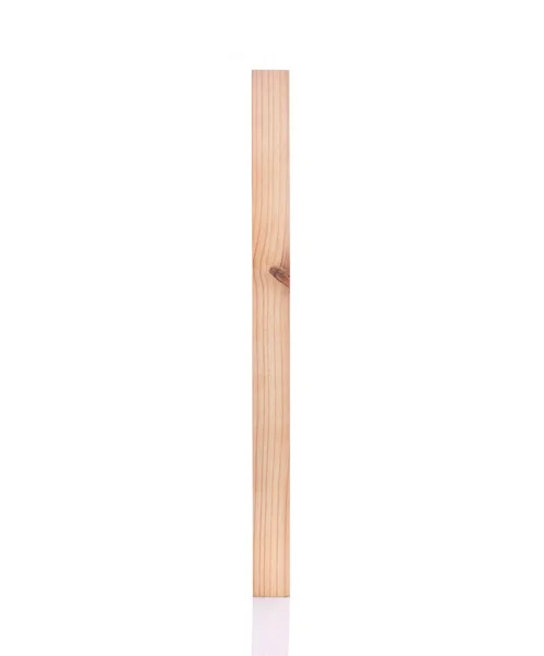 New piece long square pine wood. Studio shot isolated on white — Stock Photo, Image