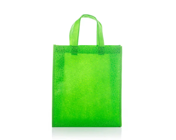 Bolsa de algodón verde. Estudio de tiro aislado en blanco — Foto de Stock