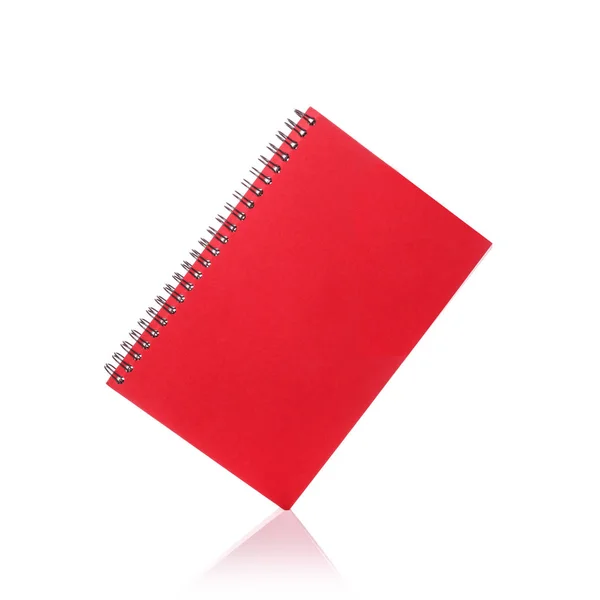 New red note book. Studio shot isolated on white — Stock Photo, Image
