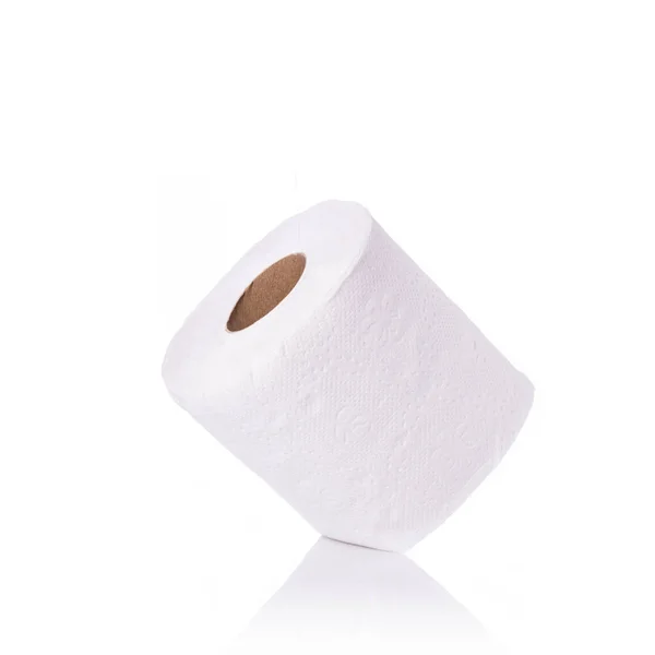 Fehér papír WC-papír/papírtörlő. Stúdió felvétel a elszigetelt fehér — Stock Fotó