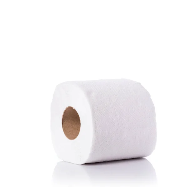 Papel higiénico blanco / papel tisú. Estudio de tiro aislado en blanco — Foto de Stock