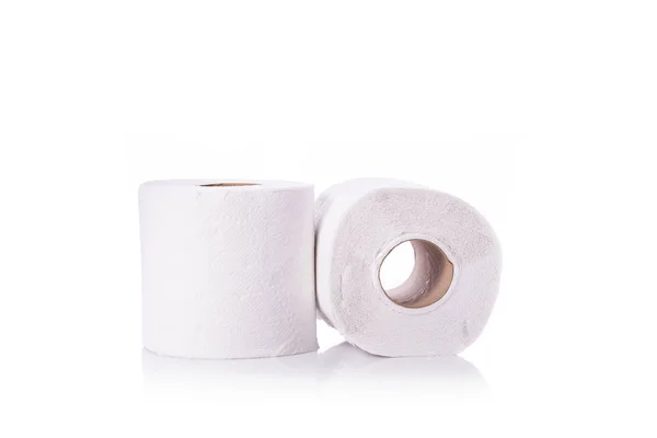 Fehér papír WC-papír/papírtörlő. Stúdió felvétel a elszigetelt fehér — Stock Fotó