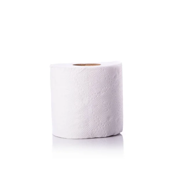 Papel higiénico branco / papel tissue. Estúdio tiro isolado em branco — Fotografia de Stock