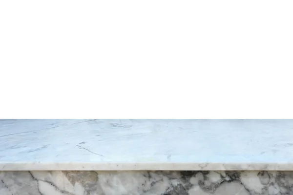 Empty free space of top marble counter or table isolated on whit — Stock Photo, Image