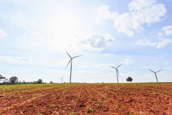 Parc d'éoliennes sur la colline. Production d'électricité, Thaïlande — Photo