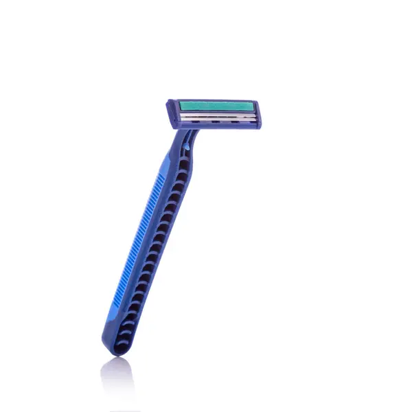 Blue men razor. Studio shot isolated on white — Stock Photo, Image