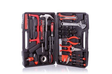 Yeni kare siyah araç kutusu. Stüdyo izole üzerinde beyaz vurdu 